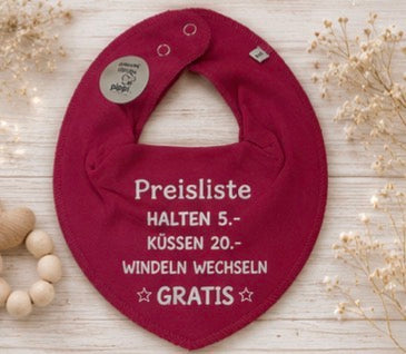 Sabberlätzli Preisliste pink