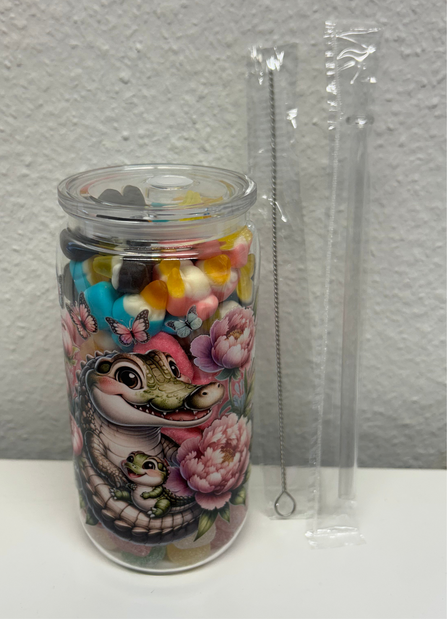 Trinkbecher mit Motiv und zufalls Candymix süss/sauer