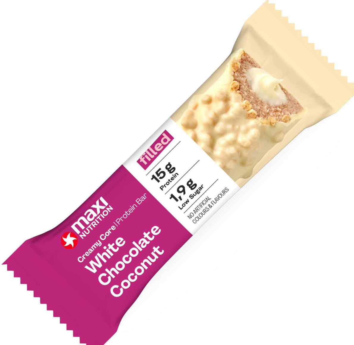 Maxi Nutrition Creamy Core Protein Bar White Chocolate Coconut 45g