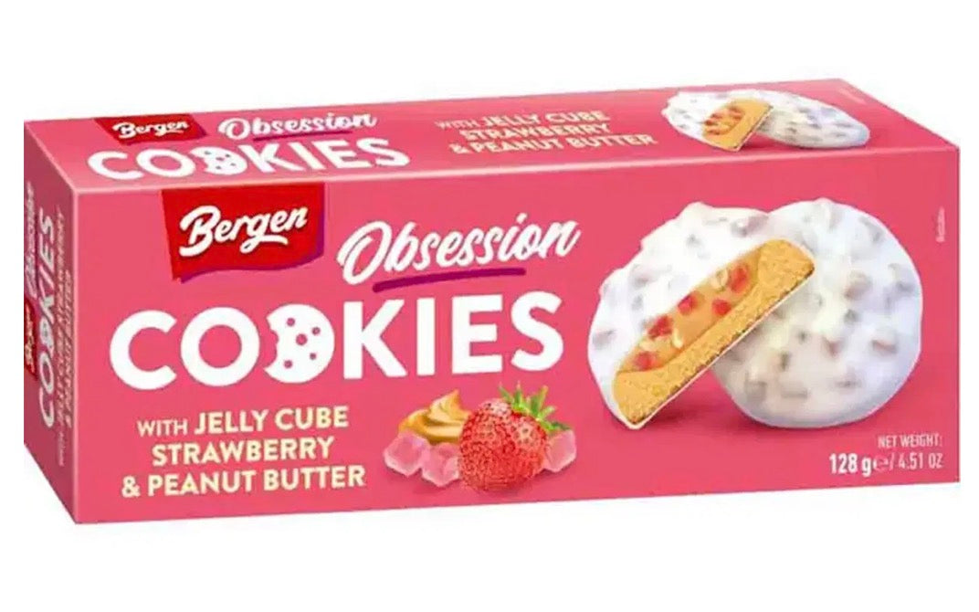 Bergen Obsession Cookies Jelly Cube Strawberry & Peanut Butter 128g