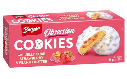 Bergen Obsession Cookies Jelly Cube Strawberry & Peanut Butter 128g