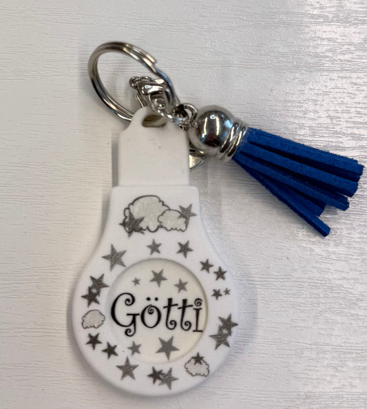 Schlüsselanhänger Götti-Wägelichip