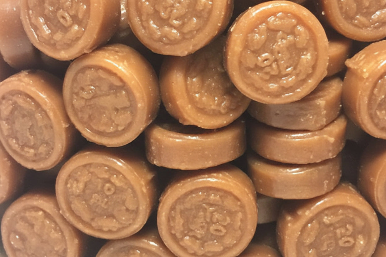 100g Küfa Knuspermünzen, Bonbons mit 23% Nougatcremefüllung