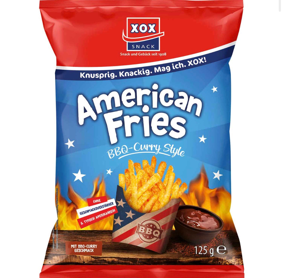 XOX American Fries BBQ-Curry Style 125g
