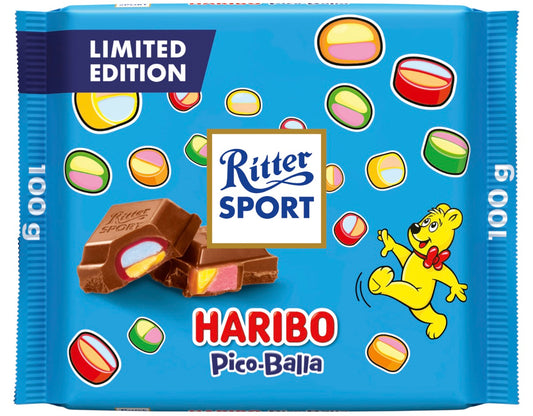 Ritter Sport Haribo Pico-Balla Vollmilch Schokolade 100g
