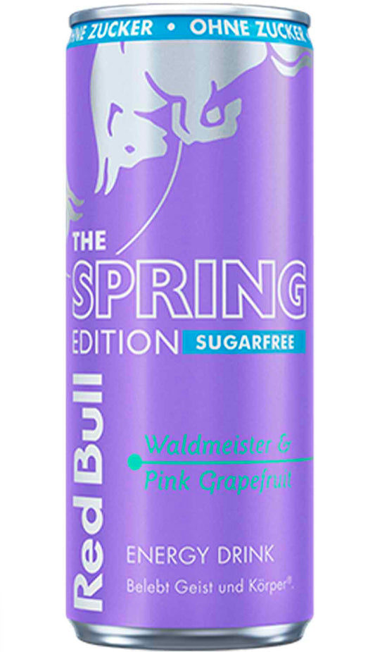 Red Bull Energy Drink Spring Edition Pink Grapefruit & Waldmeister Sugarfree 250ml