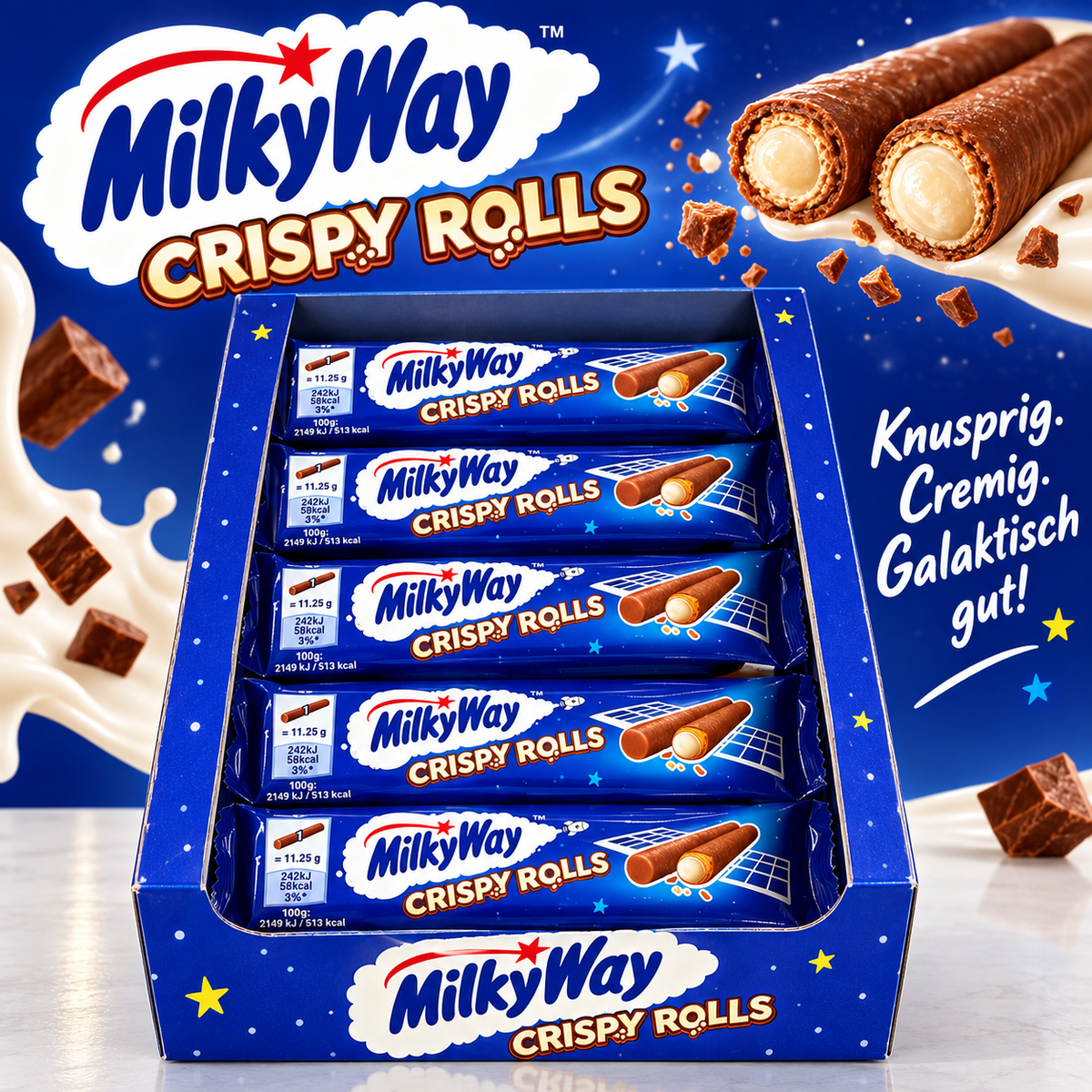 Milky Way Crispy Rolls Waffelröllchen 25g