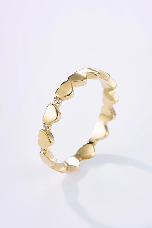 Edelstahlring mit Herzen und 💎