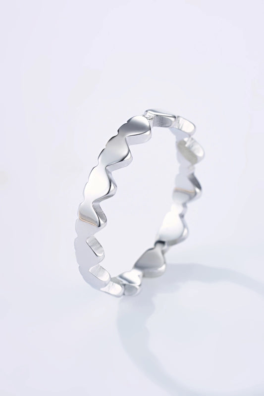 Edelstahlring mit Herzen und 💎