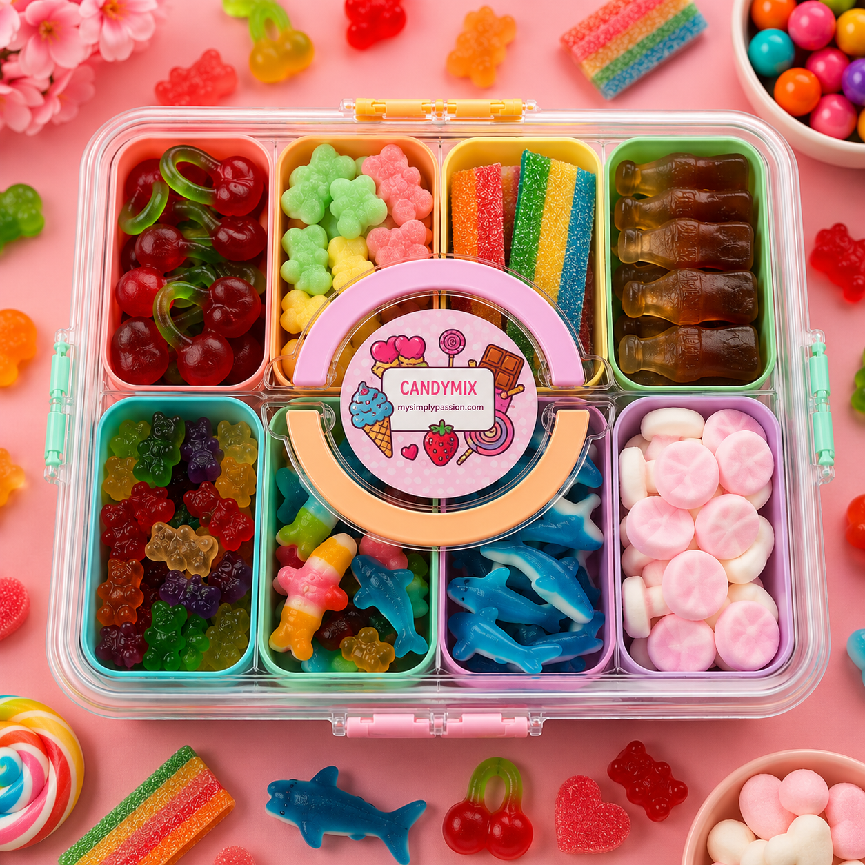 Candymix Snackbox 8 Fächer farbig