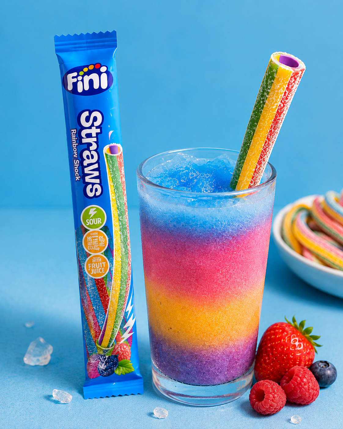 1 Stk.Fini Straws Rainbow Shock Sour 25g