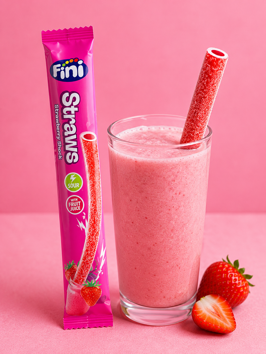 1 Stk. Fini Straws Strawberry Shock Sour 25g