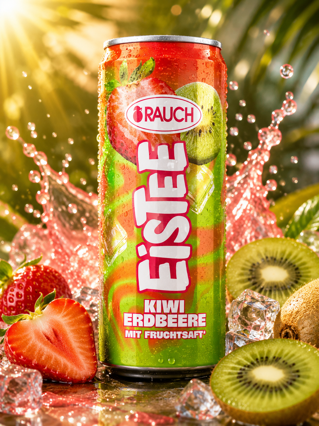 Rauch Eistee Kiwi Erdbeere 330ml